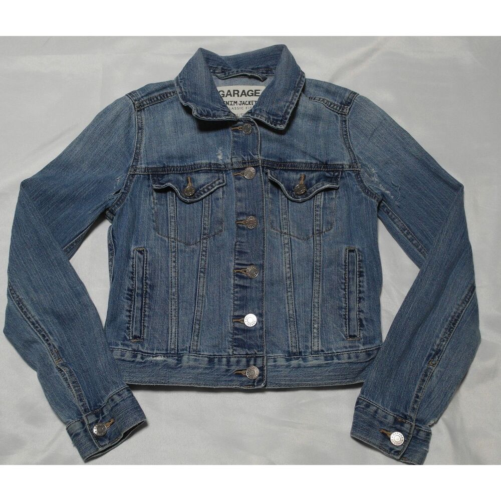 Garage Womens Denim Jacket Button Front Size XS/TP - Picture 1 of 6